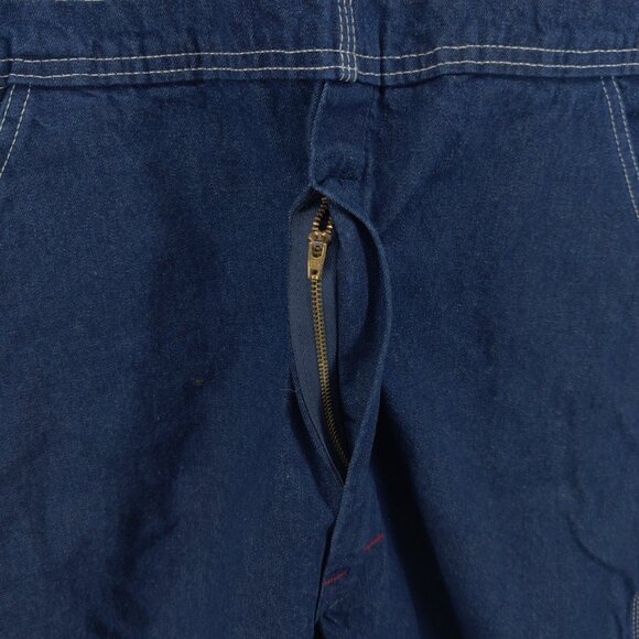 Dickies Overalls Mens 38x32 Blue Denim Bib Workwear Hammer Carpenter Zip Fly - Picture 6 of 16